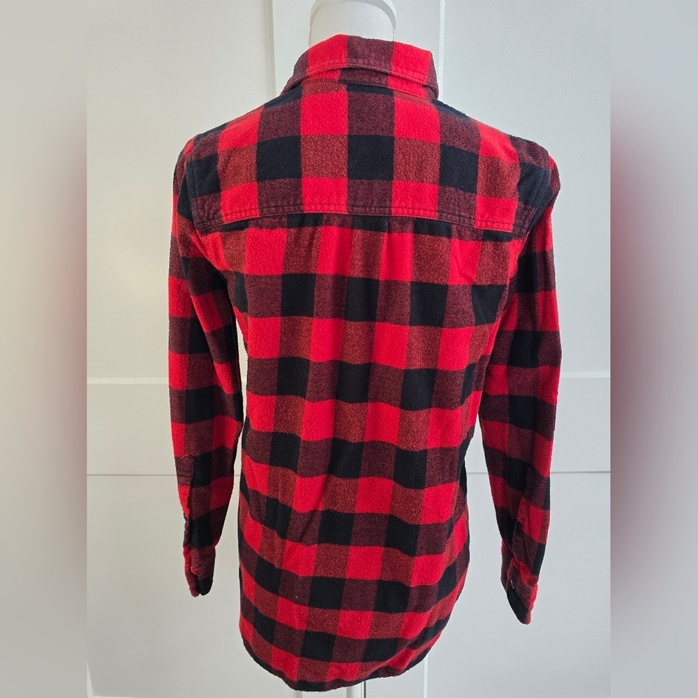 Madewell Red and Black Plaid Button-Up Shirt - Picture 4 of 6